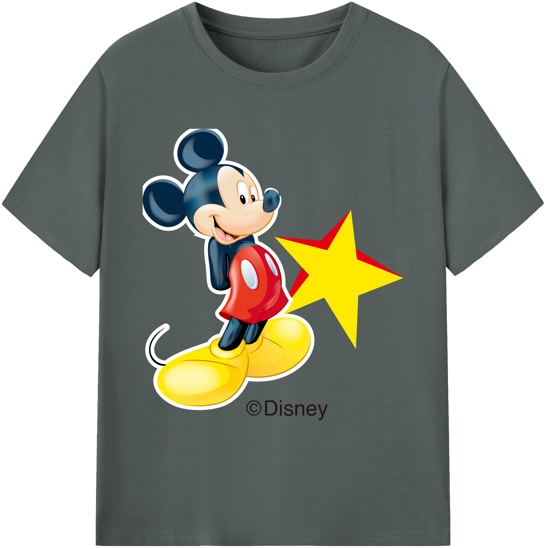 ミッキーマウス Mickey Mouse 綿100％ メンズ半袖Tシャツ｜肌触りやわらか＆通気性